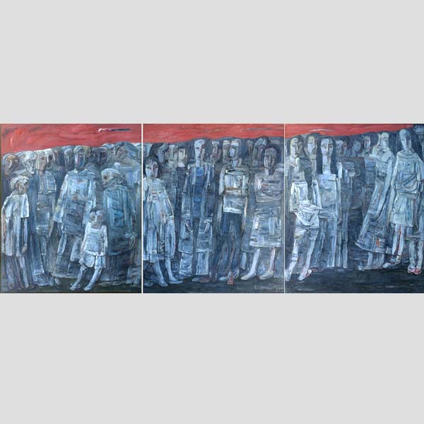《吃喜酒的女人》油画 195cm × 161cm  1989年