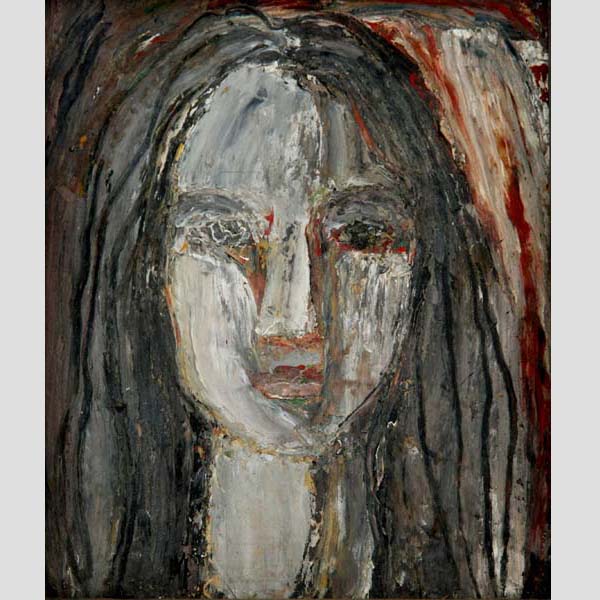 《吃喜酒的女人》习作之二 油画 22cm × 26cm  1989年