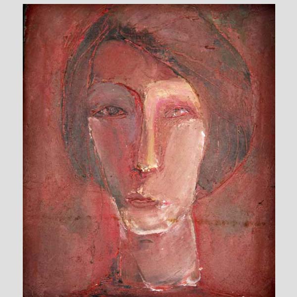 《吃喜酒的女人》习作之一 油画 22cm × 26cm  1989年